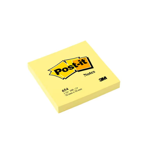 3M 654 3"x3" Yellow Post It 報事貼 (pad)