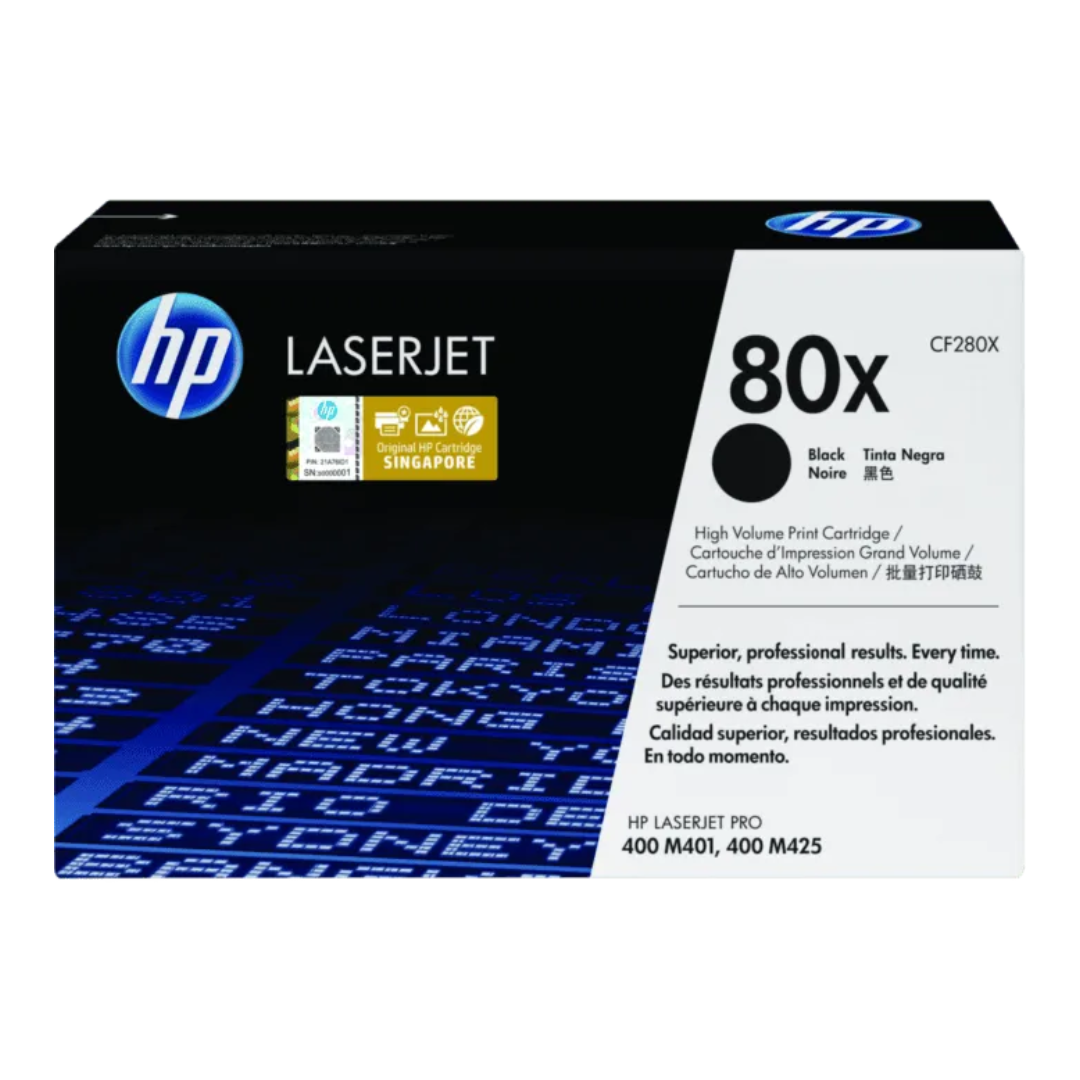 HP -80X (CF280X) 高容量黑色原廠 LaserJet 碳粉盒